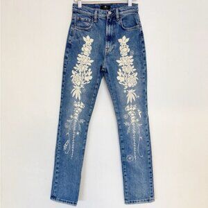 7 FOR ALL MANKIND EASY SLIM HIGH RISE JEANS WITH FLORAL EMBROIDERY 24